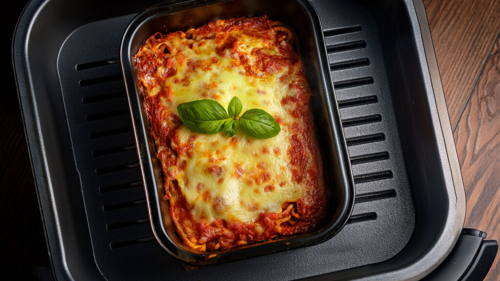 Lasagna opwarmen in de airfryer