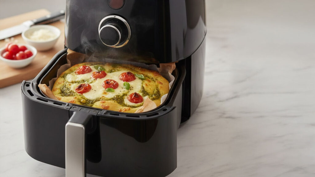 Focaccia opwarmen in de airfryer