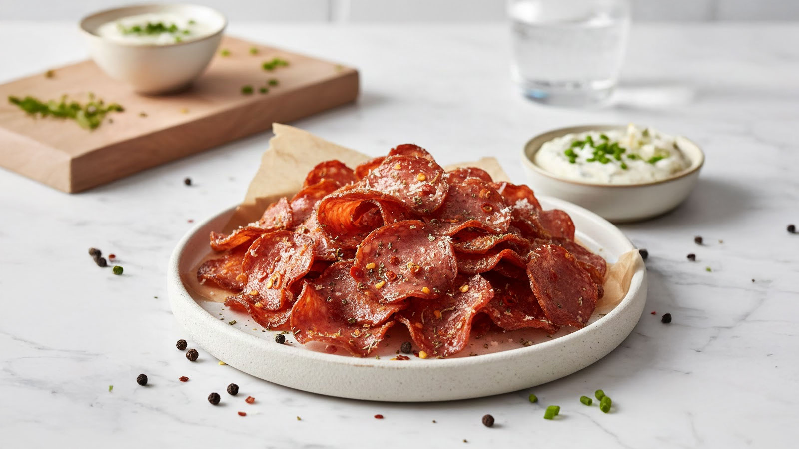 Airfryer salami chips