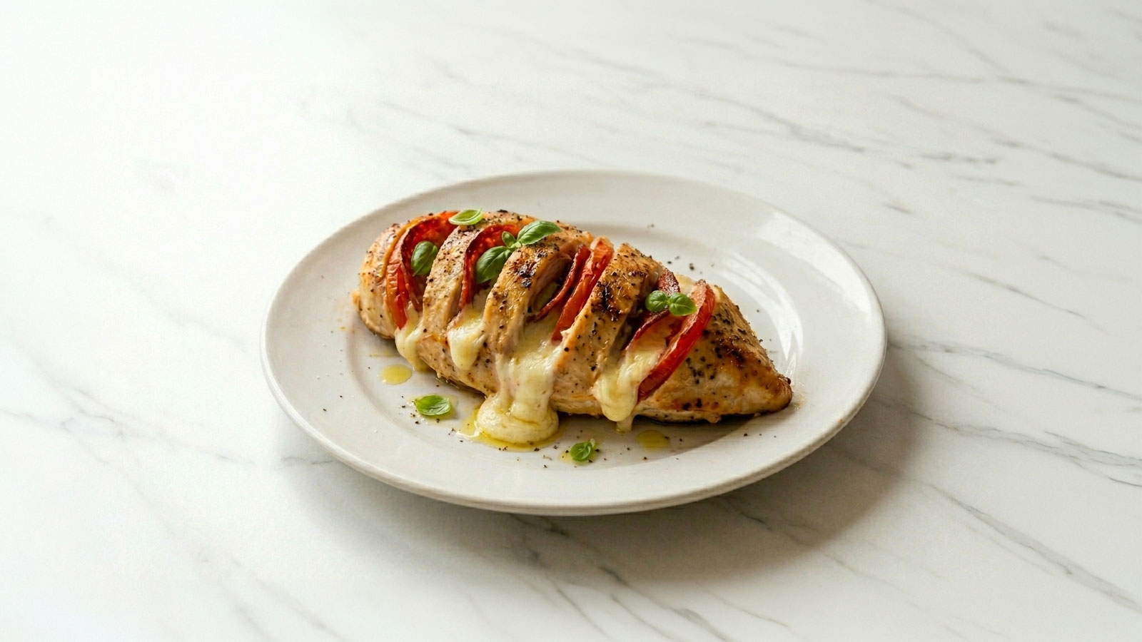 Gevulde pizza kip uit de airfryer