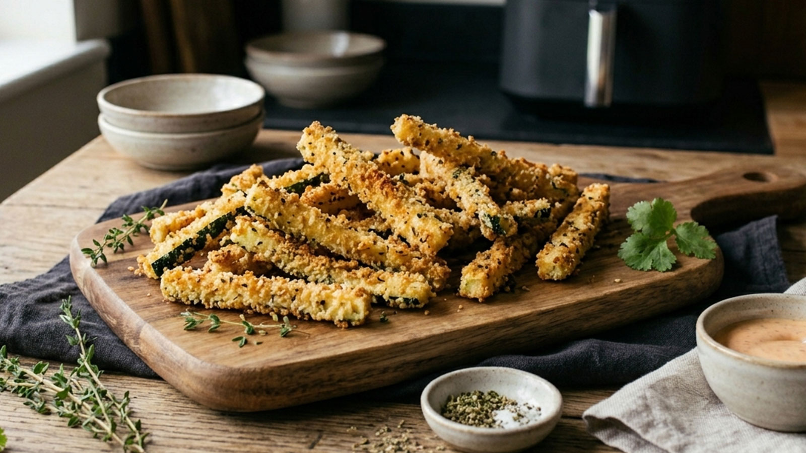Krokante airfryer courgette friet