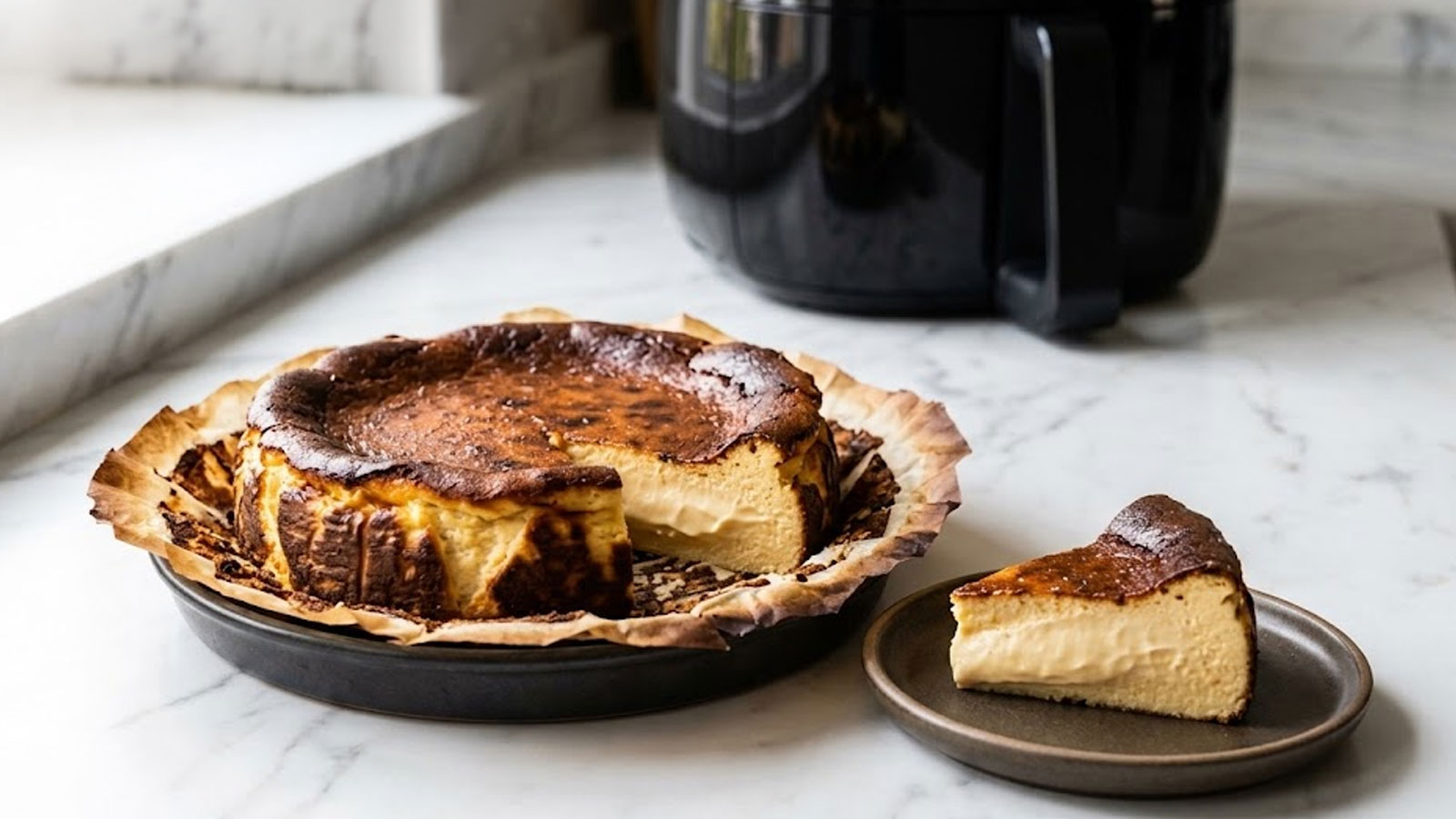 Airfryer Basque burnt cheesecake