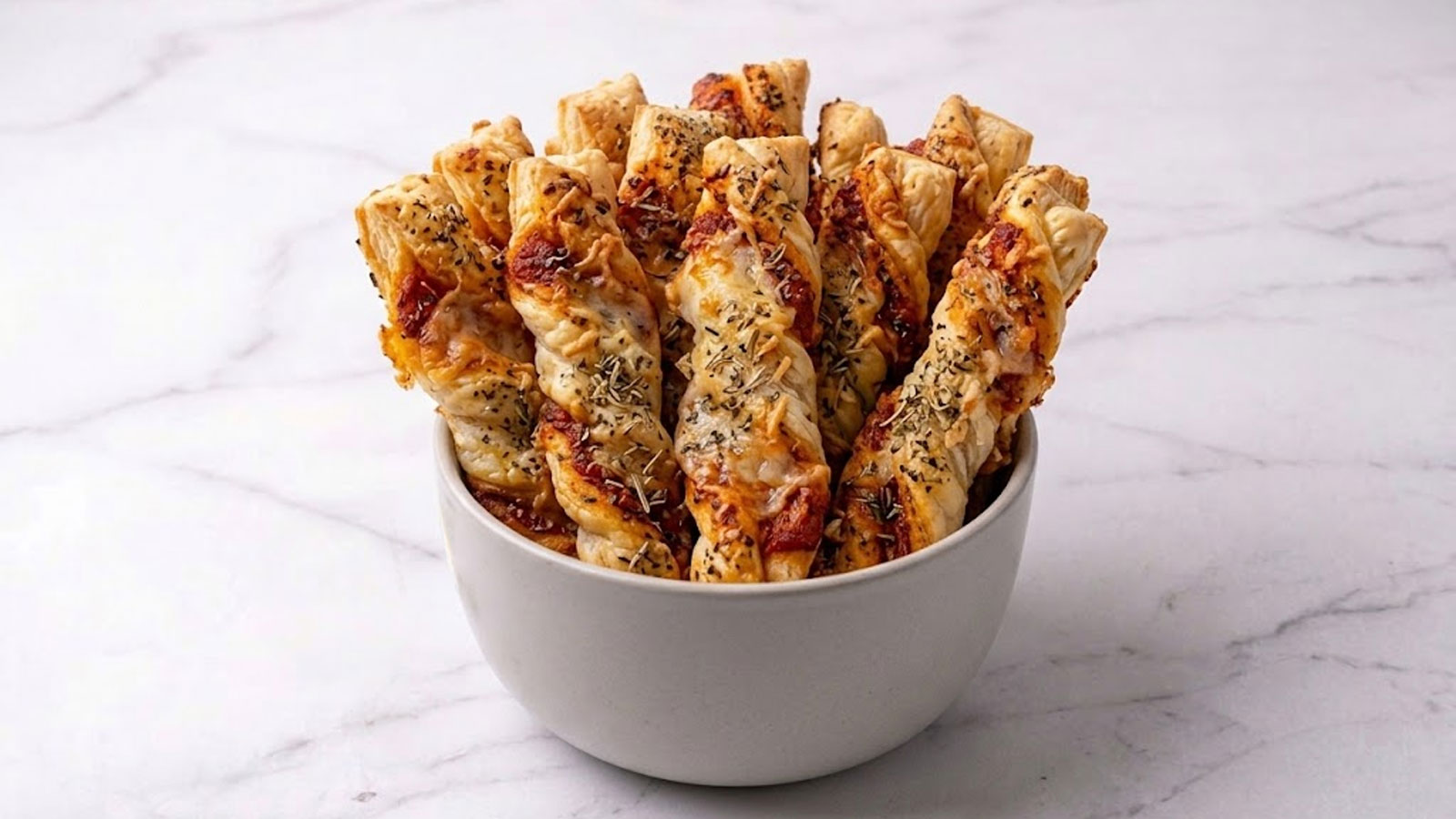 Airfryer pizza sticks van bladerdeeg