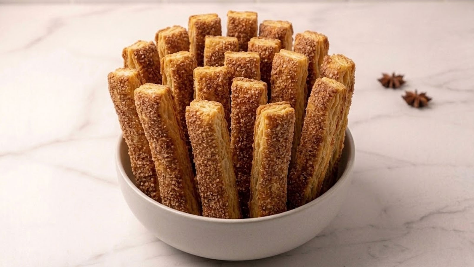 Bladerdeeg kaneel suiker sticks