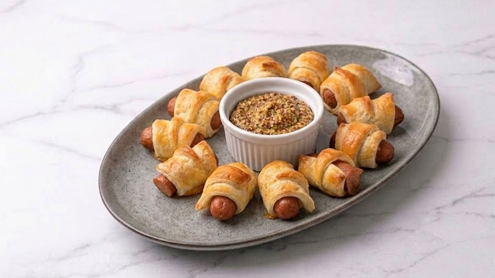 Knakworst in bladerdeeg uit de airfryer